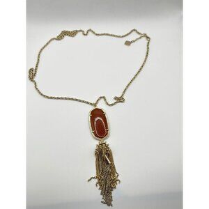 Kendra Scott Goldstone Pendant Necklace With Tassel & Chain
